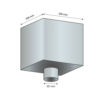 Collector for Ø100 round and 100 mm square downpipe